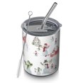 thumbnail image 1 of 12oz Coffee Tumblers White Christmas Snowman Pattern Stainless Steel Vacuum Insulated Travel Tumbler Coffee Cups Mug with Lid and Straw with Cleaning Brush for Cold & Hot Drinks, 1 of 5