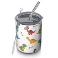 thumbnail image 1 of 12oz Coffee Tumblers White Dinosaurs Bones Footprints Pattern Stainless Steel Vacuum Insulated Travel Tumbler Coffee Cups Mug with Lid and Straw with Cleaning Brush for Cold & Hot Drinks, 1 of 5