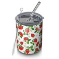 thumbnail image 1 of 12oz Coffee Tumblers White Strawberry Plants Fruit Stainless Steel Vacuum Insulated Travel Tumbler Coffee Cups Mug with Lid and Straw with Cleaning Brush for Cold & Hot Drinks, 1 of 5
