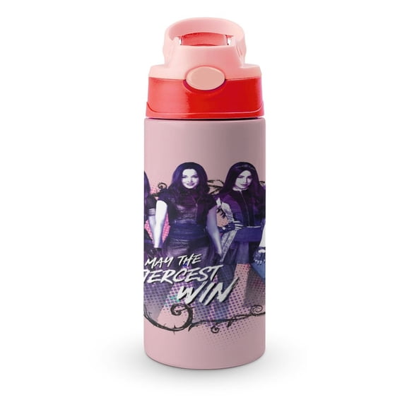12oz Descendan-t Water Bottle with Straw Lid Insulated Cartoon Stainless Steel Reusable Tumbler for Boys Girls