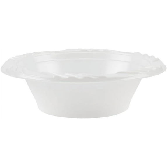 12oz Disposable White Plastic Bowls - Plastic Soup Bowls, Dip Bowls, Ice Cream, Sundae, Light Duty Plastic Dessert Bowls for Baby Showers, Weddings, Birthday Party, Receptions (600)