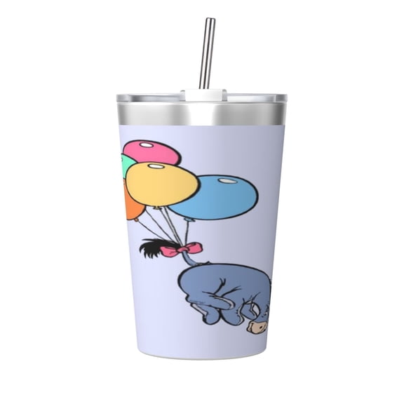 12oz Ee-Yore Stainless Steel Insulated Tumbler Cups With Conical Straw
