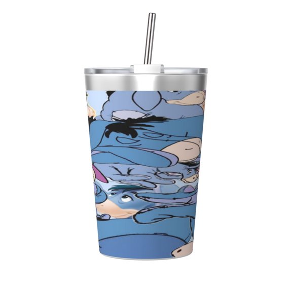 12oz Ee-Yore Stainless Steel Insulated Tumbler Cups With Conical Straw
