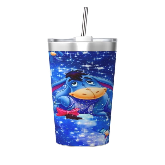 12oz Ee-Yore Stainless Steel Insulated Tumbler Cups With Conical Straw