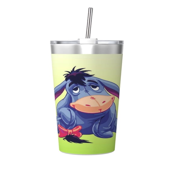 12oz Ee-Yore Stainless Steel Insulated Tumbler Cups With Conical Straw