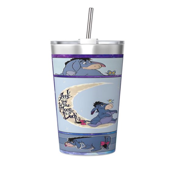 12oz Ee-Yore Stainless Steel Insulated Tumbler Cups With Conical Straw