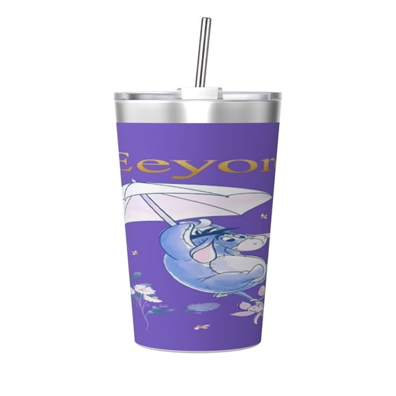 12oz Ee-Yore Stainless Steel Insulated Tumbler Cups With Conical Straw
