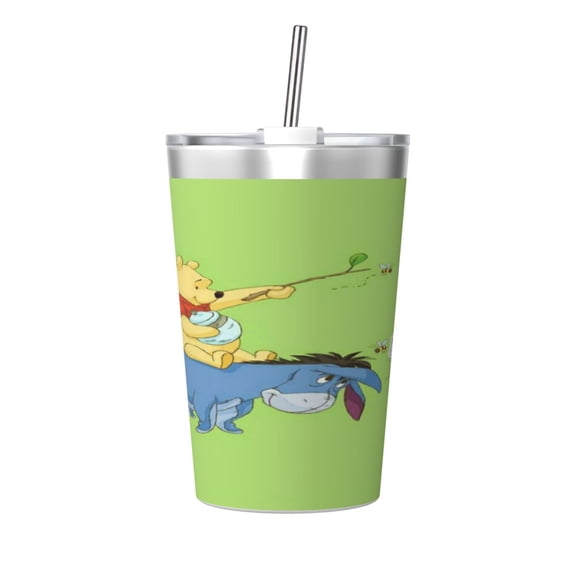 12oz Ee-Yore Stainless Steel Insulated Tumbler Cups With Conical Straw
