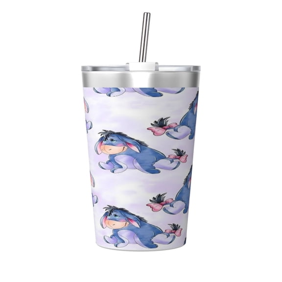 12oz Ee-Yore Stainless Steel Insulated Tumbler Cups With Conical Straw