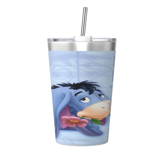 12oz Ee-Yore Stainless Steel Insulated Tumbler Cups With Conical Straw