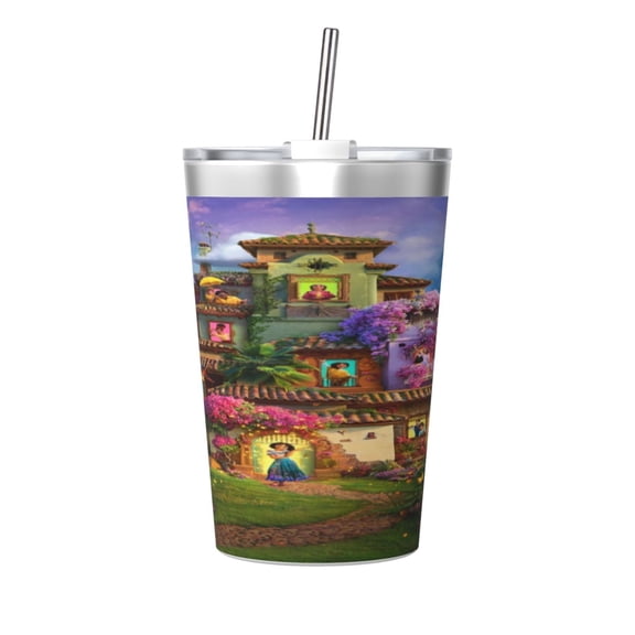 12oz Encan-t Stainless Steel Insulated Tumbler Cups with Conical Straw