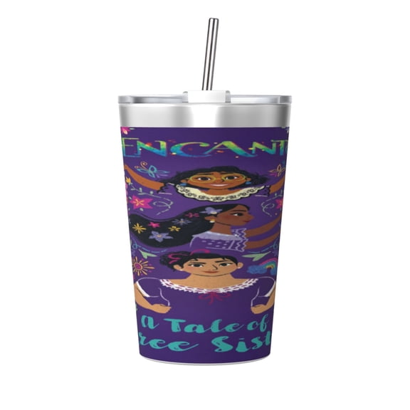 12oz Encan-t Stainless Steel Insulated Tumbler Cups with Conical Straw