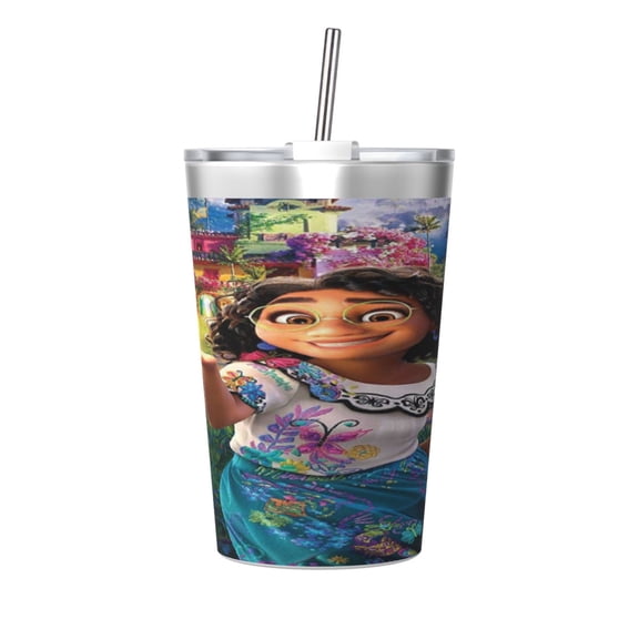 12oz Encan-t Stainless Steel Insulated Tumbler Cups with Conical Straw