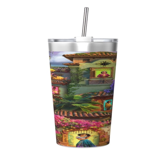 12oz Encan-t Stainless Steel Insulated Tumbler Cups with Conical Straw