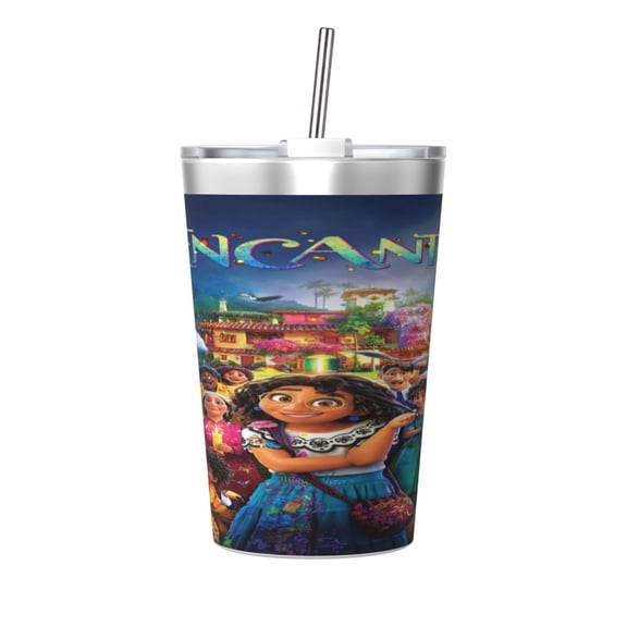 12oz Encan-t Stainless Steel Insulated Tumbler Cups with Conical Straw