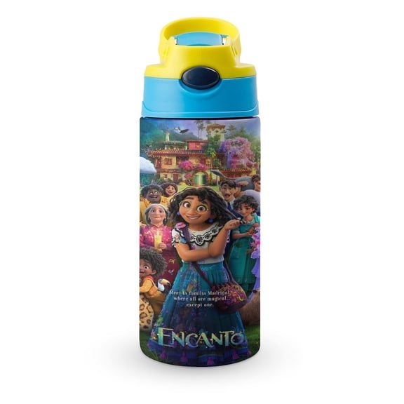 12oz Encan-t Water Bottle with Straw Lid Insulated Cartoon Stainless Steel Reusable Tumbler for Boys Girls