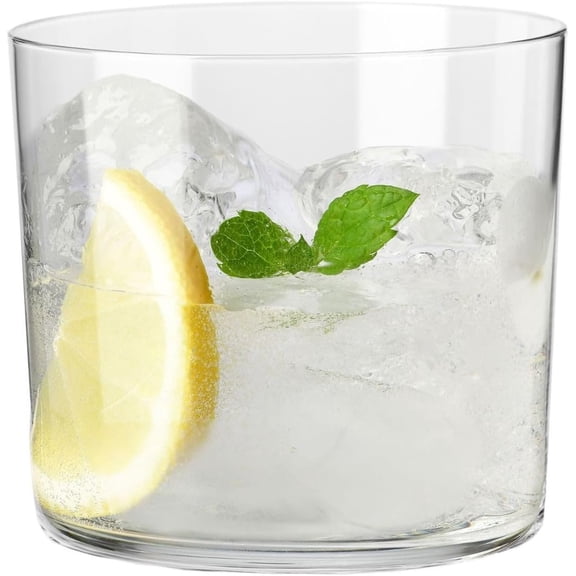 12oz Everyday Drinking Glasses, Set of 6 Lightweight Glass Cups, Multi-Purpose for Water, Juice, Cider, Dishwasher Safe, Great for Family Use or Entertaining