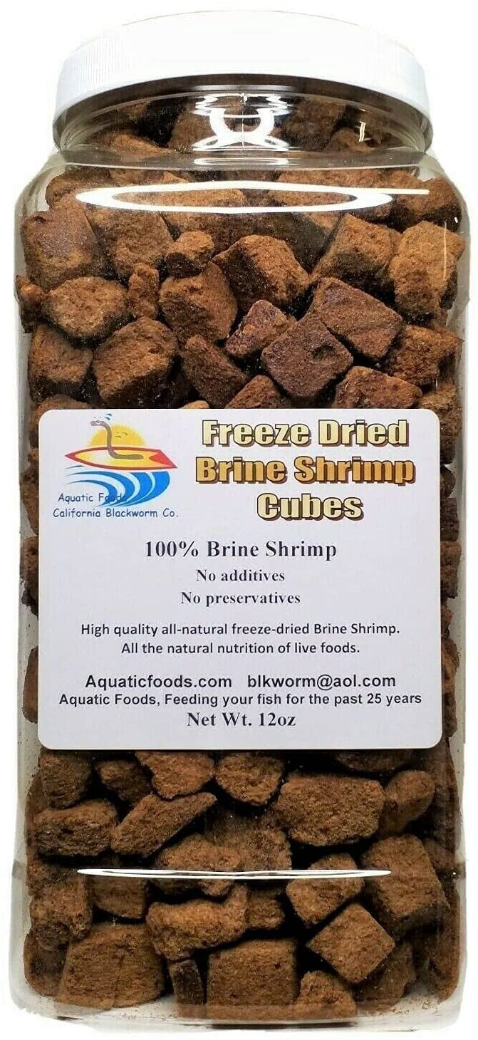 12oz Freeze Dried Brine Shrimp Cubes, 100 Brine Shrimp for All