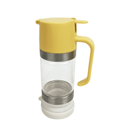 12oz Glass Honey Dispenser with Base – No-Drip, Easy-Pump Design for Mess-Free Pouring, Honey Container with Handle, Ideal for Syrup & Jam