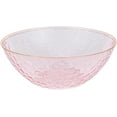 thumbnail image 1 of 12oz Hammered Pink Plastic Round Bowls with Gold Rim - Disposable Translucent Plastic Soup Bowls, Heavy Duty Salad Bowls, Dessert Bowl, Baby Showers, Weddings, Birthday Party (120), 1 of 3