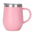 thumbnail image 1 of 12oz Insulated Coffee Mug with Handle Stainless Steel Insulated Coffee Mug Double Wall Vacuum Travel Mug Tumbler Cup with Sliding Lid Travel Coffee Cup Thermal Cup,Pink, 1 of 1