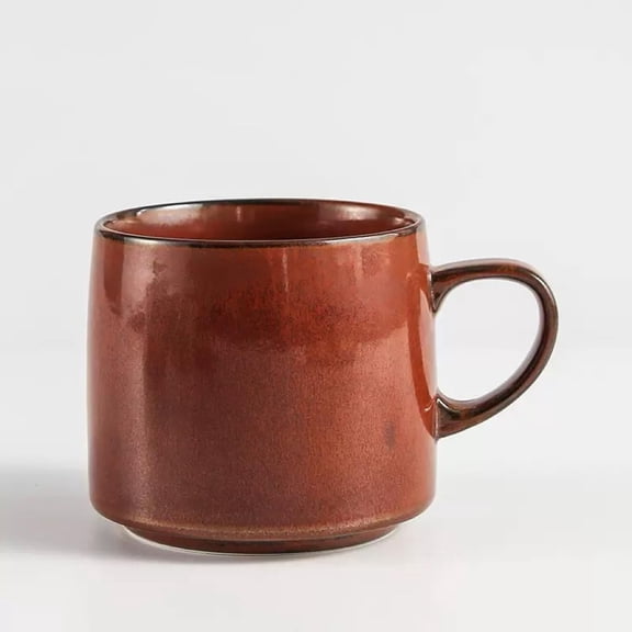 12oz Japanese Style Reactive Glaze Stoneware Coffee Mug, Lead-Free Ceramic Tea Cup with Handle, Microwave & Dishwasher Safe