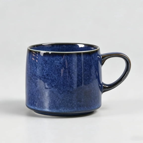 12oz Japanese Style Reactive Glaze Stoneware Coffee Mug, Lead-Free Ceramic Tea Cup with Handle, Microwave & Dishwasher Safe
