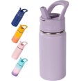 thumbnail image 1 of 12oz Kids Water Bottle for School, Toddler Bottles with Straws, Stainless Steel Vacuum Insulated Water Bottle for Boys&Girls, Leak-Proof, BPA-Free, Purple, 1 of 10