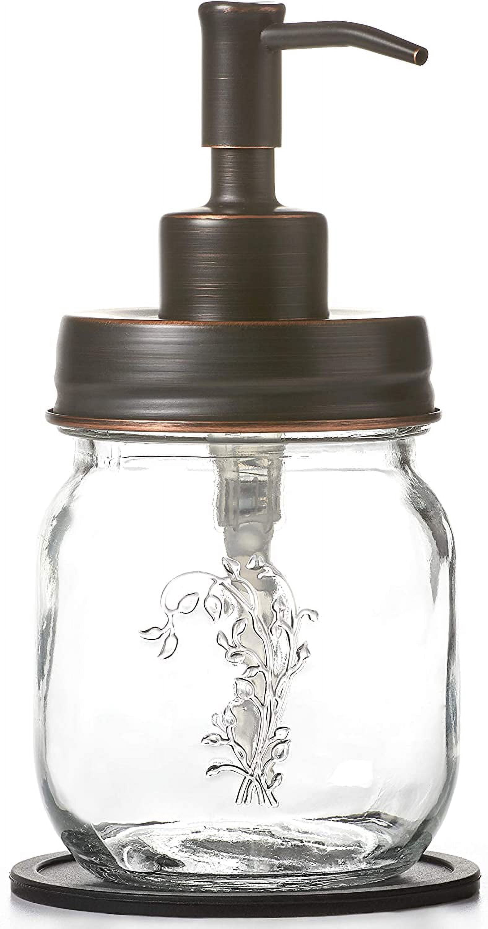 12oz Mason Jar Oil Rubbed Bronze Soap and/or Lotion Dispenser for Hand Sanitizer; Petite, Cute and Compact Liquid Soap or Hand/Body Lotion Refillable Dispenser (Oil Rubbed Bronze, Single 12oz)
