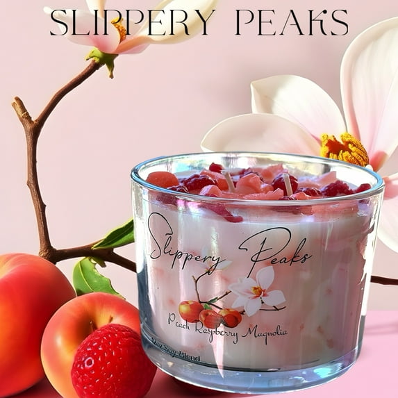 12oz Peach Raspberry Magnolia Candle