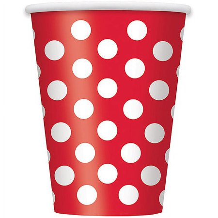 12oz Polka Dot Paper Cups, Red, 6ct
