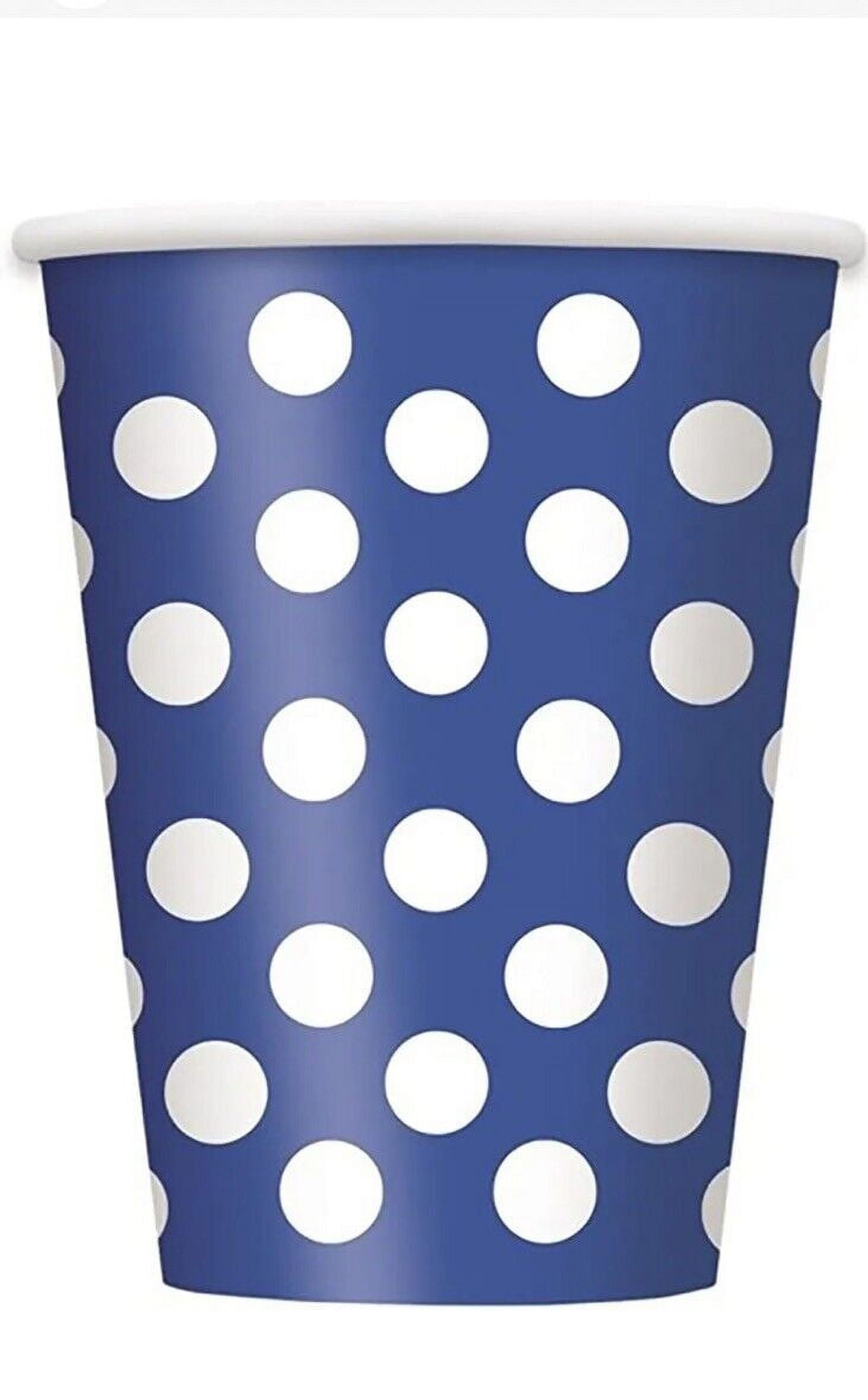 12oz Polka Dot Paper Cups, Royal Blue, 6ct - Walmart.com