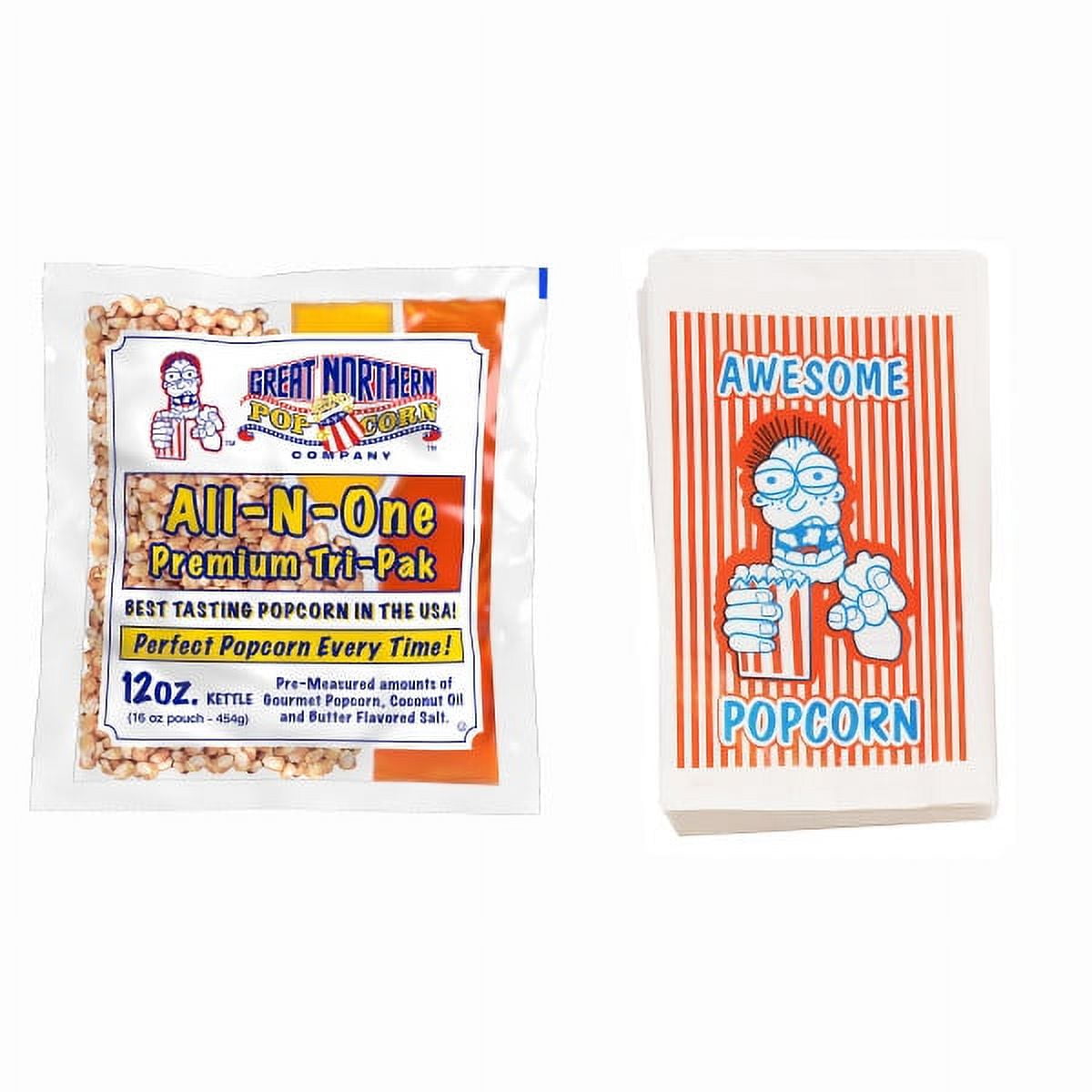 12oz Popcorn Packs and 100 Popcorn Bags 24 PreMeasured, AllinOne