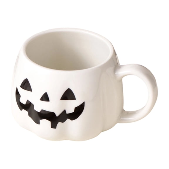 12oz Pumpkin Face Ceramic Mug - Happy Halloween Coffee Cup with Cute Orange Pumpkin Lantern Design - Festive Fall Drinkware for Adults, Kids & Women - Great for Hot Beverages & Seasonal Decor