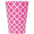 thumbnail image 1 of 12oz Quatrefoil Paper Cups, Hot Pink, 6ct, 1 of 1