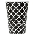 thumbnail image 1 of 12oz Quatrefoil Paper Cups, black, 6ct, 1 of 2