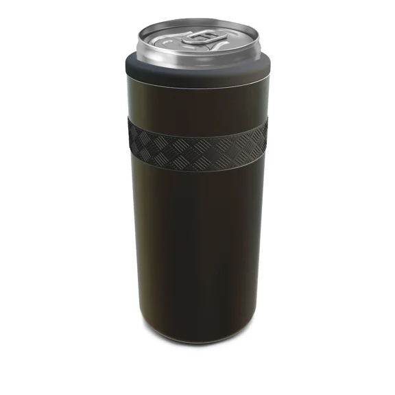 12oz RECESS SLIM CAN COOLER Black
