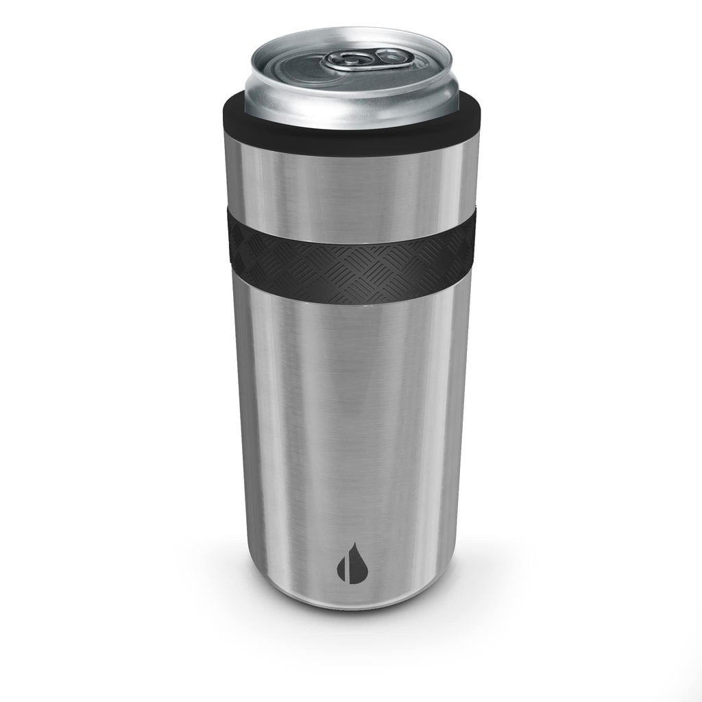 12oz Silver Stainless Steel Slim Can Cooler