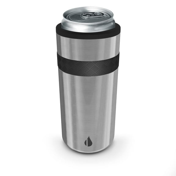 12oz RECESS SLIM CAN COOLER Brushed Steel
