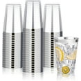thumbnail image 1 of 12oz Silver Plastic Cups, 100 Pack Silver Rimmed Disposable Cups, Heavy-duty Party Cocktail Glasses for Christmas, Plastic Cups for Party, Holiday, Wedding and Birthday, 1 of 4