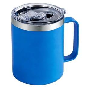 12oz Stainless Steel Insulated Coffee Mug with Handle Double Wall Vacuum Travel Mug Tumbler Cup with Sliding Lid Peacock Blue