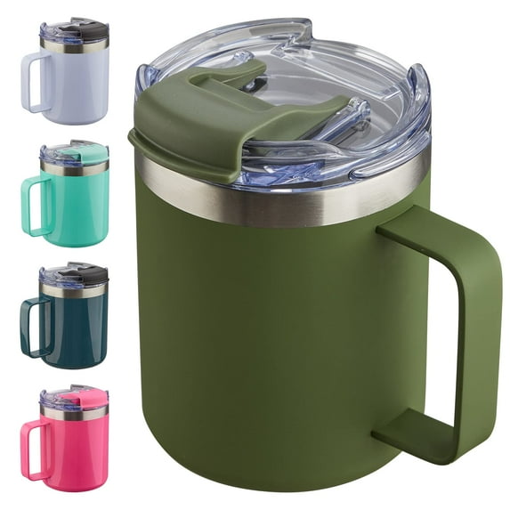 12oz Stainless Steel Insulated Coffee Mug with Handle, Double Wall ...
