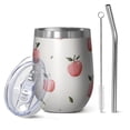 thumbnail image 1 of 12oz Stainless Steel Insulated Wine Tumbler with Lid and Straw – Double Wall Vacuum Mug for Hot & Cold Drinks, 304 Steel Interior, Sweat-Free Design, 1 of 5