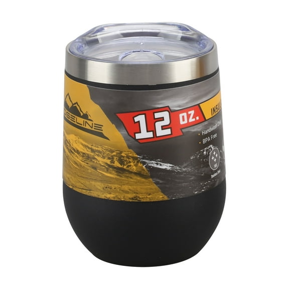 12oz Stemless Insulated Tumbler with Lid, Black