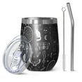 thumbnail image 1 of 12oz Stemless Wine Tumblers Black Gothic Cat Dreamcatcher Pattern Vacuum Insulated Stainless Steel Travel Tumbler Cups Mug with Lid and Straw for Champaign,Cocktail,Beer with Cleaning Brush, 1 of 5