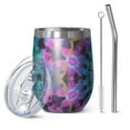 thumbnail image 1 of 12oz Stemless Wine Tumblers Colorful Tie Dye Mandala Pattern Vacuum Insulated Stainless Steel Travel Tumbler Cups Mug with Lid and Straw for Champaign,Cocktail,Beer with Cleaning Brush, 1 of 5