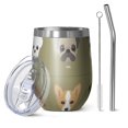 thumbnail image 1 of 12oz Stemless Wine Tumblers Dog Breeds Vacuum Insulated Stainless Steel Travel Tumbler Cups Mug with Lid and Straw for Champaign,Cocktail,Beer with Cleaning Brush, 1 of 5