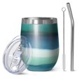 thumbnail image 1 of 12oz Stemless Wine Tumblers Green and Grey Abstract Art Artwork Vacuum Insulated Stainless Steel Travel Tumbler Cups Mug with Lid and Straw for Champaign,Cocktail,Beer with Cleaning Brush, 1 of 5