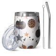 thumbnail image 1 of 12oz Stemless Wine Tumblers Halloween Pumpkin Star Pattern Vacuum Insulated Stainless Steel Travel Tumbler Cups Mug with Lid and Straw for Champaign,Cocktail,Beer with Cleaning Brush, 1 of 5