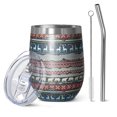 thumbnail image 1 of 12oz Stemless Wine Tumblers Multicolor Christmas Reindeer Pattern Vacuum Insulated Stainless Steel Travel Tumbler Cups Mug with Lid and Straw for Champaign,Cocktail,Beer with Cleaning Brush, 1 of 5